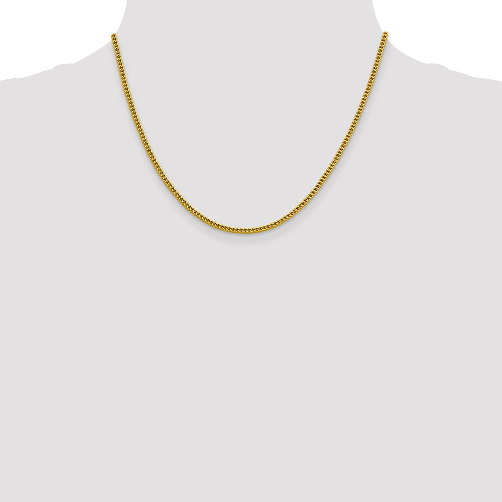 14K Gelbgold 2.2mm Halbmassiv Franco mit Karabinerverschluss Halskette