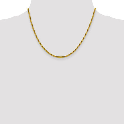 14K Gelbgold 2.2mm Halbmassiv Franco mit Karabinerverschluss Halskette