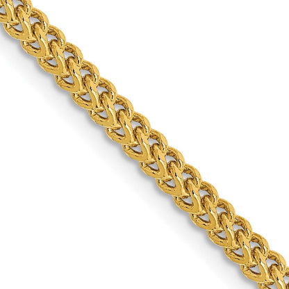 14K Gelbgold 2.2mm Halbmassiv Franco mit Karabinerverschluss Halskette