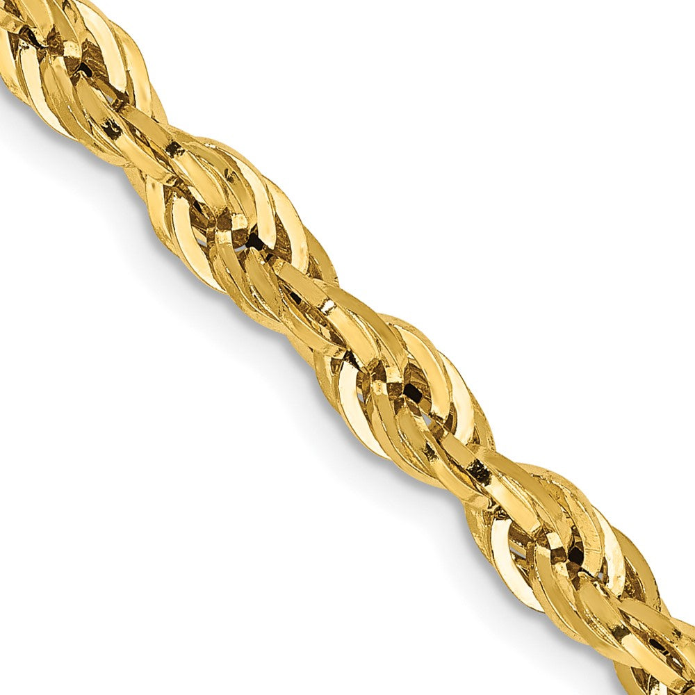 14K Gelbgold 4.25mm Halbmassiv Kordel mit Karabinerverschluss Halskette