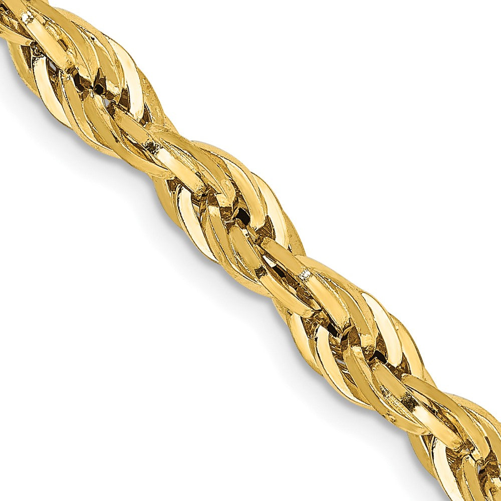 14K Gelbgold 4.75mm Halbmassiv Kordel mit Karabinerverschluss Halskette