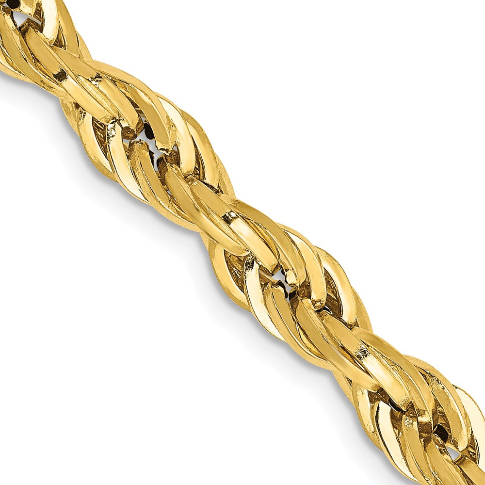 14K Gelbgold 5.4mm Halbmassiv Kordel mit Karabinerverschluss Halskette