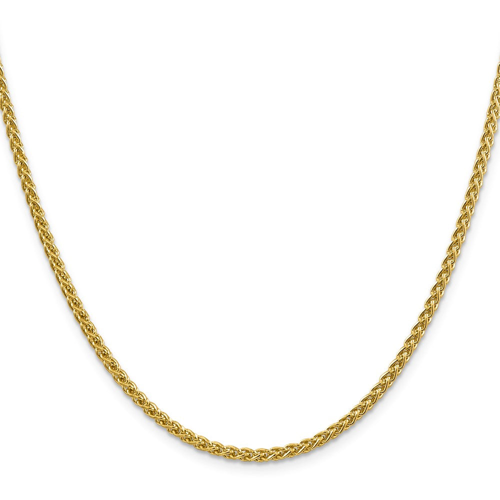 14K Gelbgold 2.75mm Halbmassiv Weizen mit Karabinerverschluss Halskette