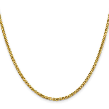 14K Gelbgold 2.75mm Halbmassiv Weizen mit Karabinerverschluss Halskette