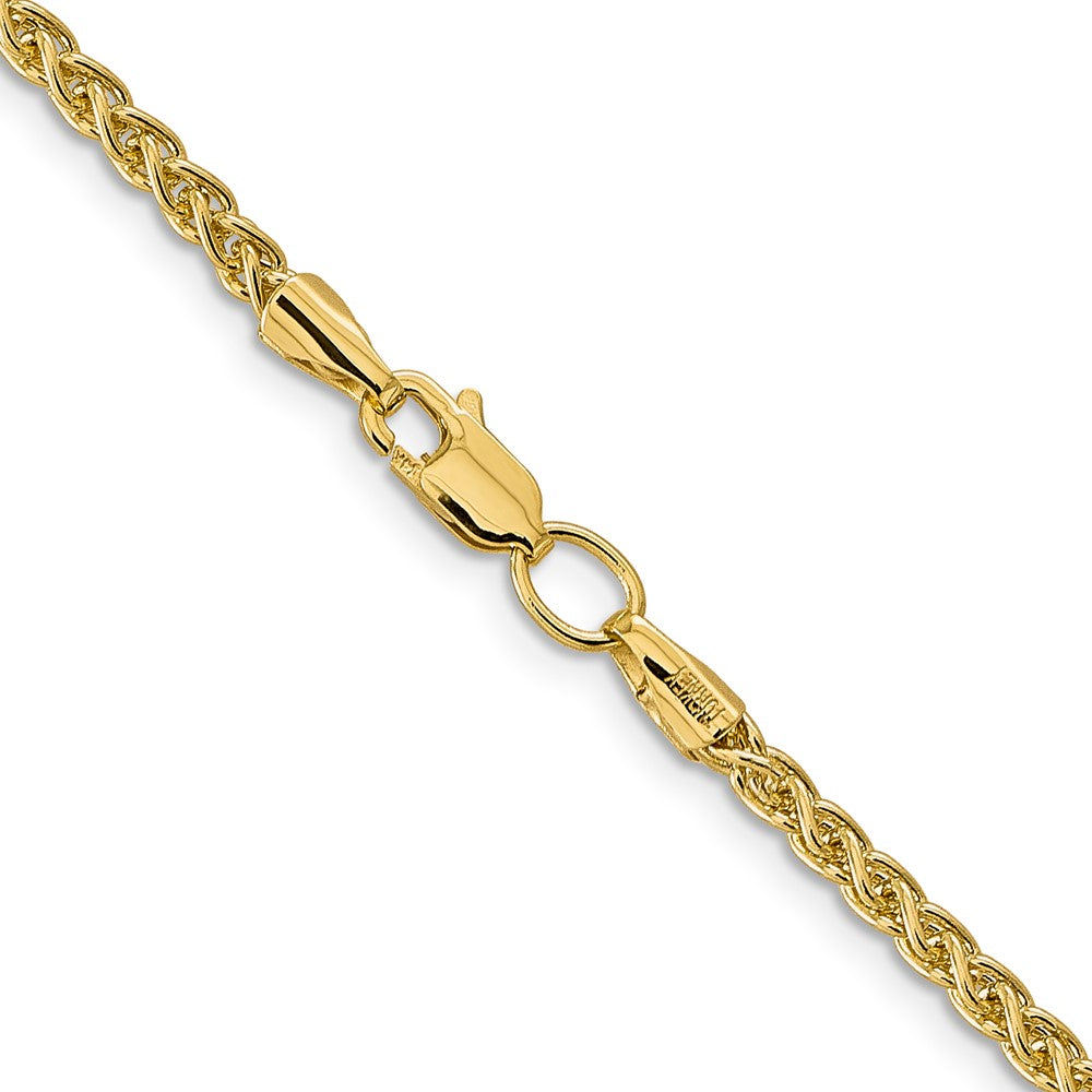 14K Gelbgold 2.75mm Halbmassiv Weizen mit Karabinerverschluss Halskette