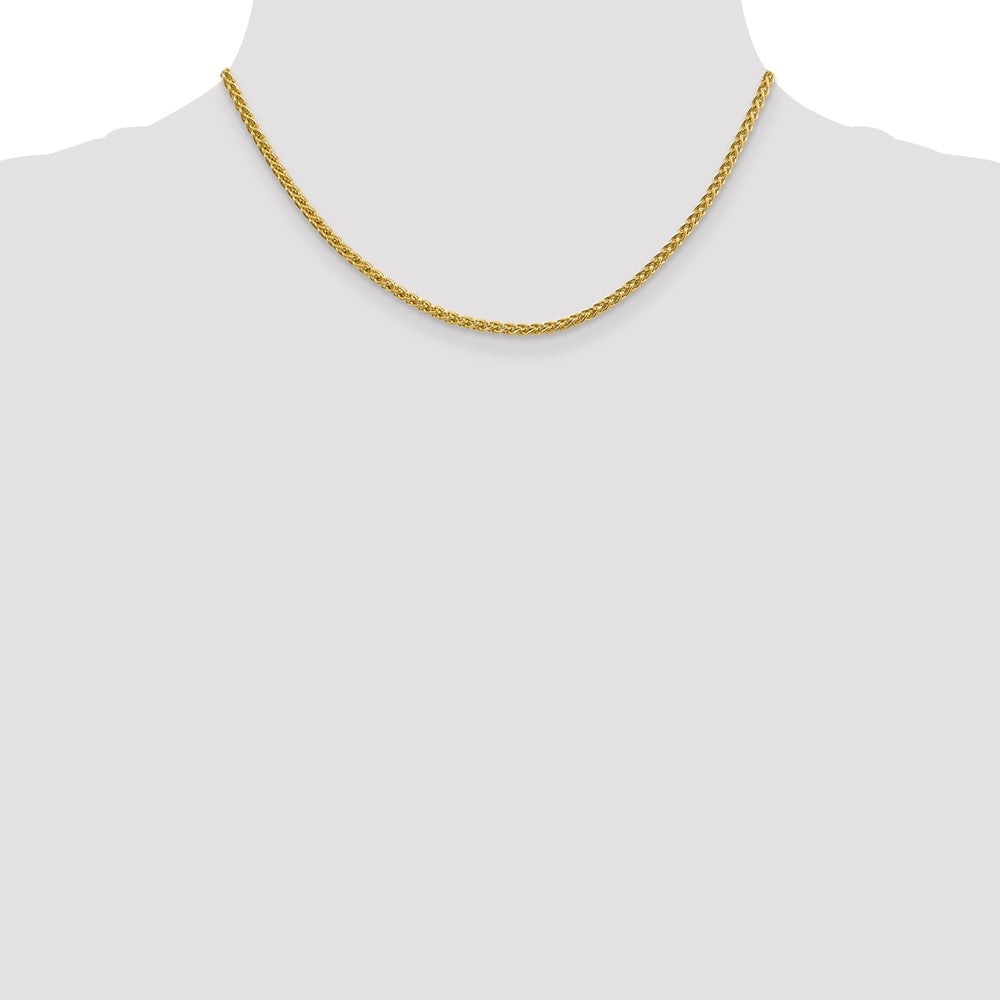 14K Gelbgold 2.75mm Halbmassiv Weizen mit Karabinerverschluss Halskette