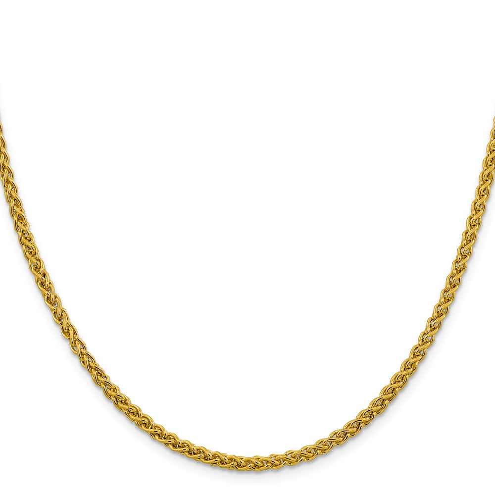 14K Gelbgold 3.45mm Halbmassiv Weizen mit Karabinerverschluss Halskette