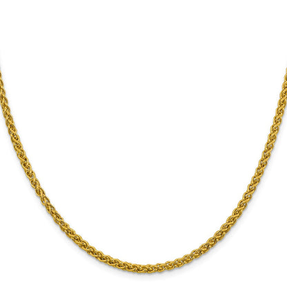 14K Gelbgold 3.45mm Halbmassiv Weizen mit Karabinerverschluss Halskette