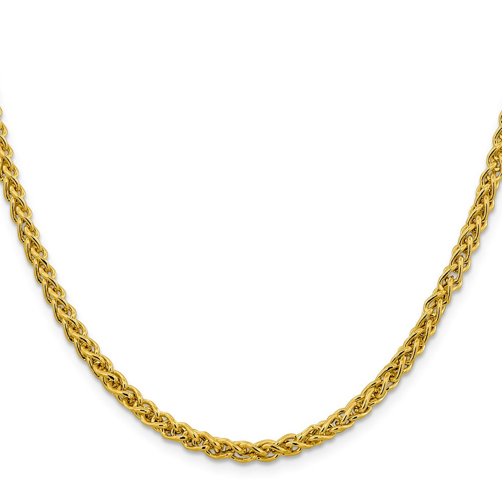 14K Gelbgold 4.15mm Halbmassiv Weizen mit Karabinerverschluss Halskette