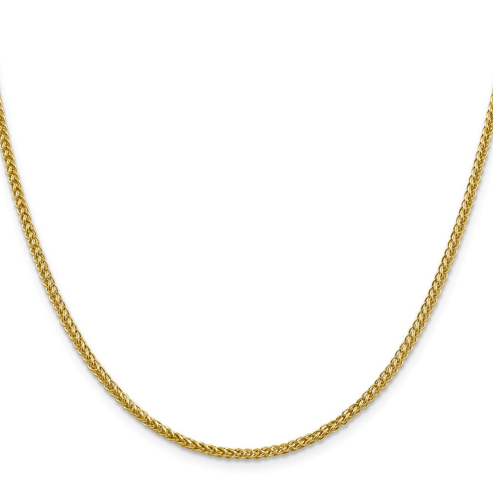 14K Gelbgold 2.35mm Halbmassiv 3-wire Weizen mit Karabinerverschluss Halskette