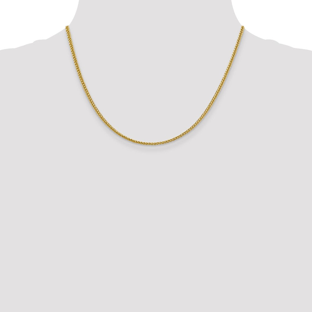 14K Gelbgold 2.35mm Halbmassiv 3-wire Weizen mit Karabinerverschluss Halskette