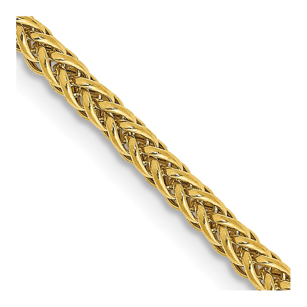 14K Gelbgold 2.35mm Halbmassiv 3-wire Weizen mit Karabinerverschluss Halskette