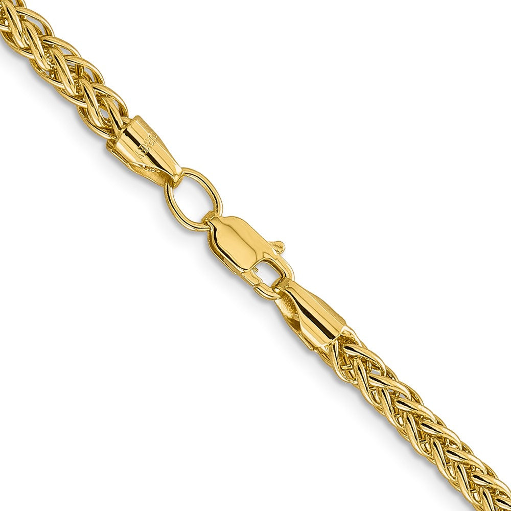 14K Gelbgold 16 4.3mm Halbmassiv 3-wire Weizen mit Karabinerverschluss Halskette