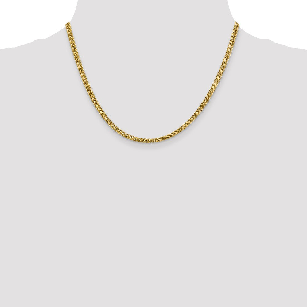 14K Gelbgold 16 4.3mm Halbmassiv 3-wire Weizen mit Karabinerverschluss Halskette