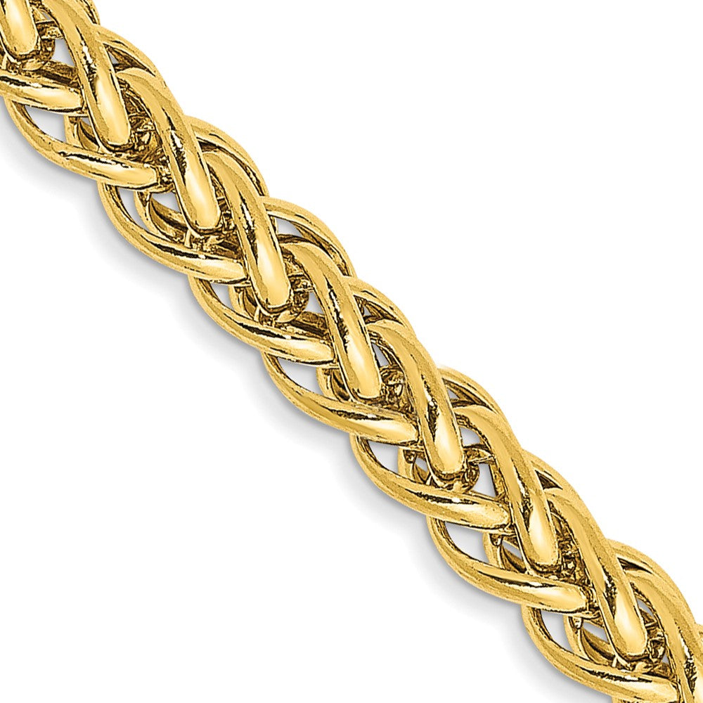 14K Gelbgold 16 4.3mm Halbmassiv 3-wire Weizen mit Karabinerverschluss Halskette