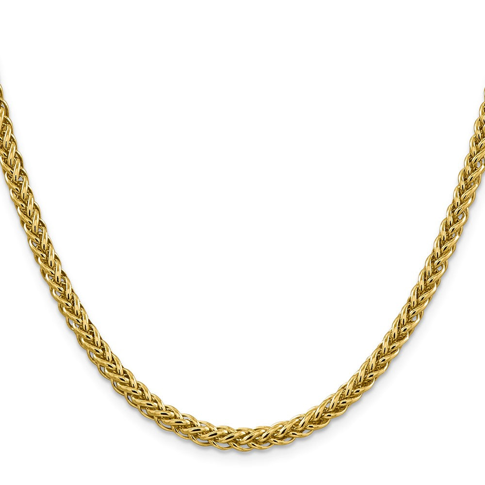 14K Gelbgold 16 4.65mm Halbmassiv 3-wire Weizen mit Karabinerverschluss Halskette