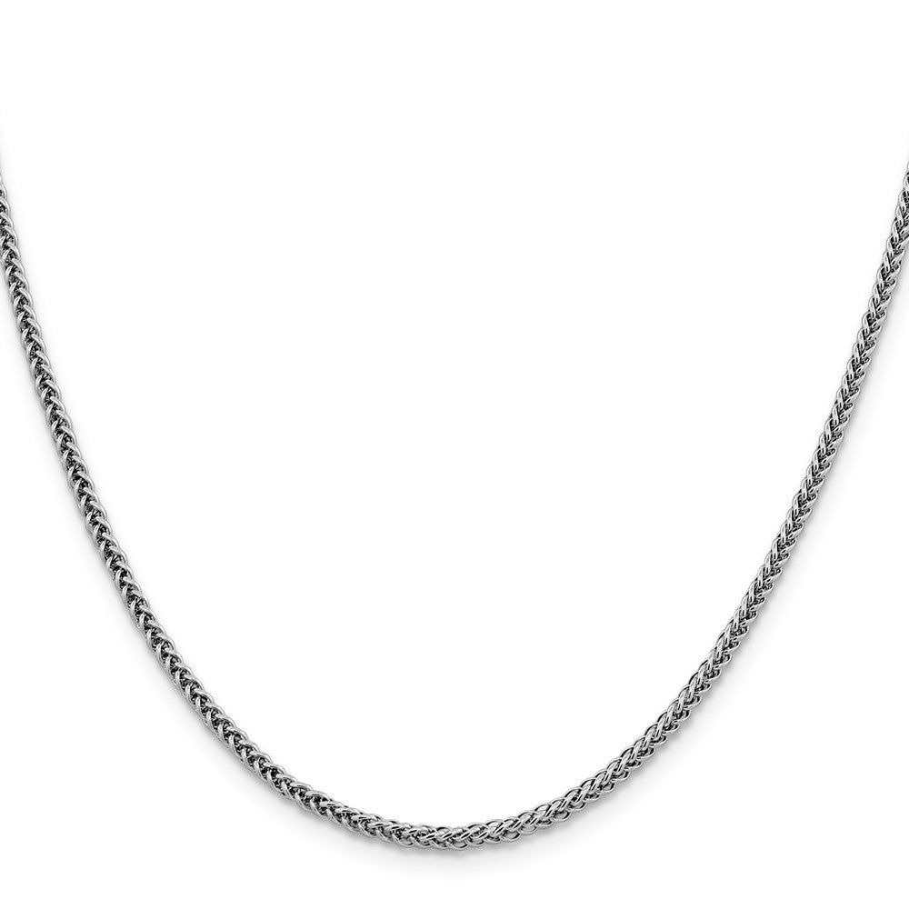 14K Weißgold 2.35mm Halbmassiv 3-wire Weizen mit Karabinerverschluss Halskette