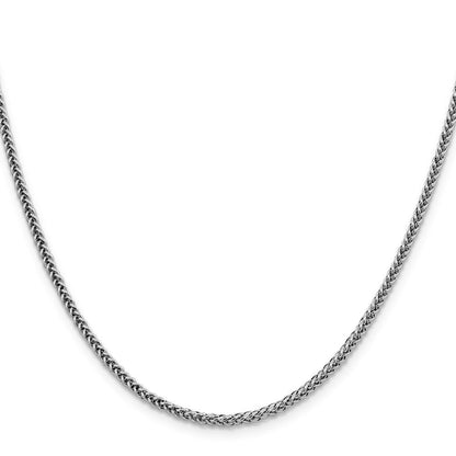 14K Weißgold 2.35mm Halbmassiv 3-wire Weizen mit Karabinerverschluss Halskette