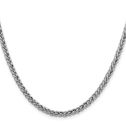 14K Weißgold 16 4.3mm Halbmassiv 3-wire Weizen mit Karabinerverschluss Halskette