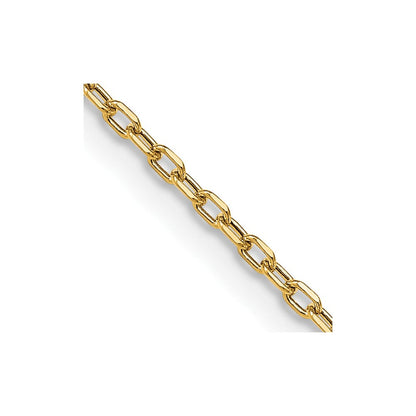14K Gelbgold 3mm Halbmassiv Diamantiert Offen Glieder Ankerkette mit Karabinerverschluss Halskette