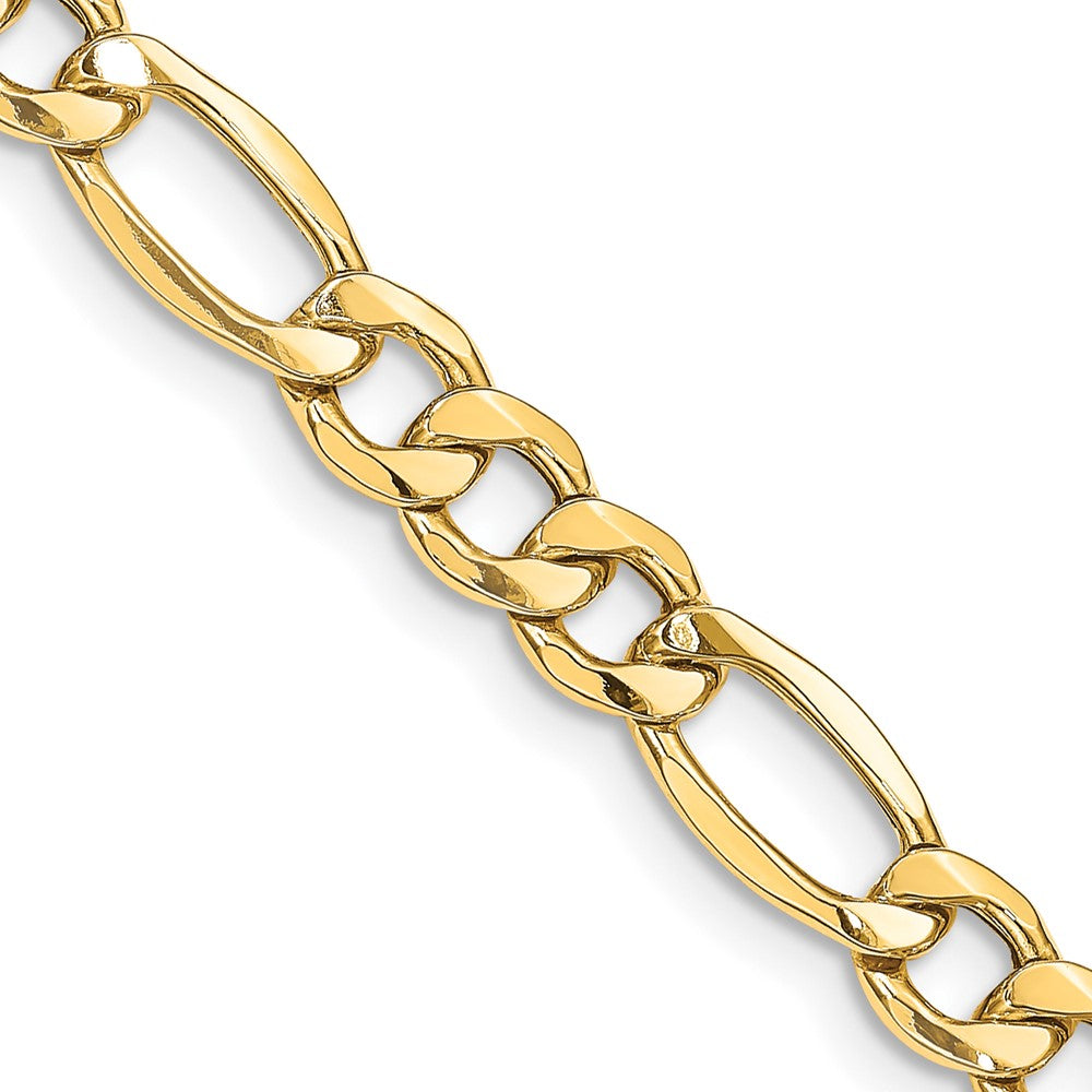 14K Gelbgold 8.5mm Halbmassiv Figaro mit Karabinerverschluss Halskette