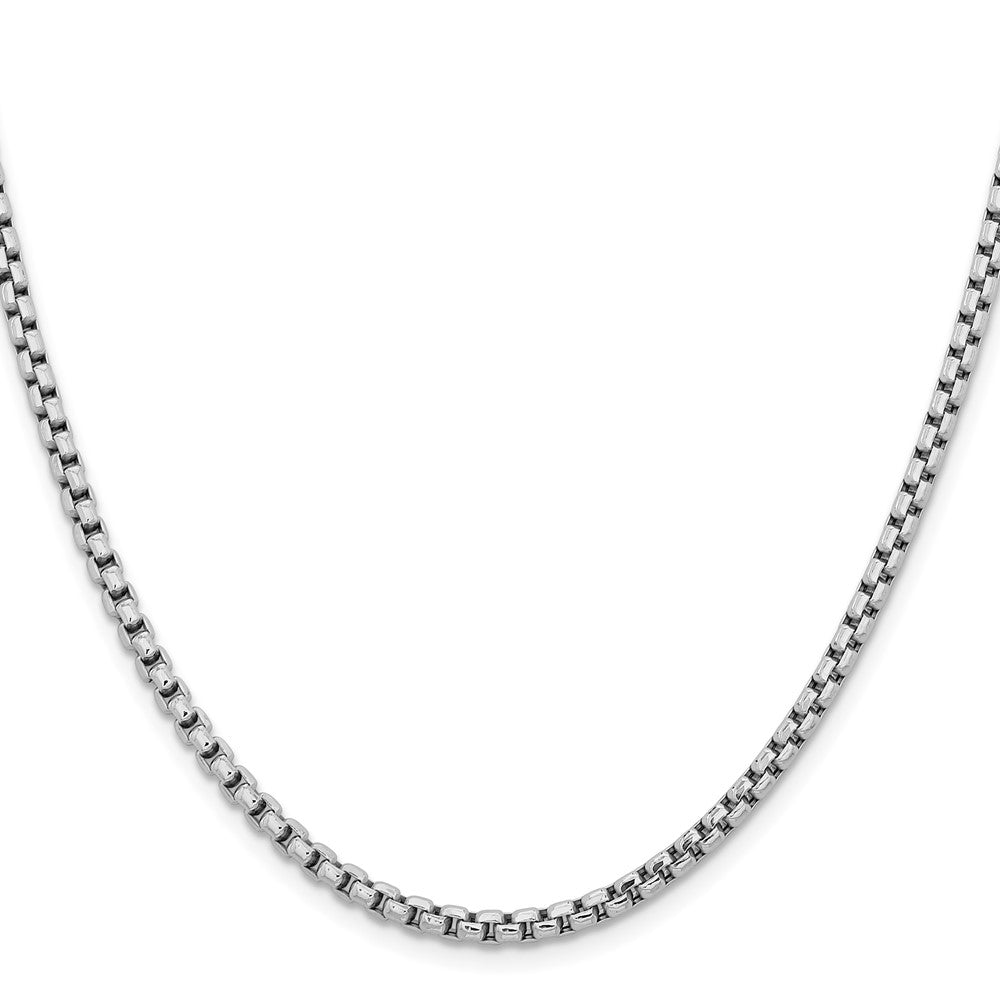 14K Weißgold 3.6mm Halbmassiv Rund Venezianer mit Karabinerverschluss Halskette