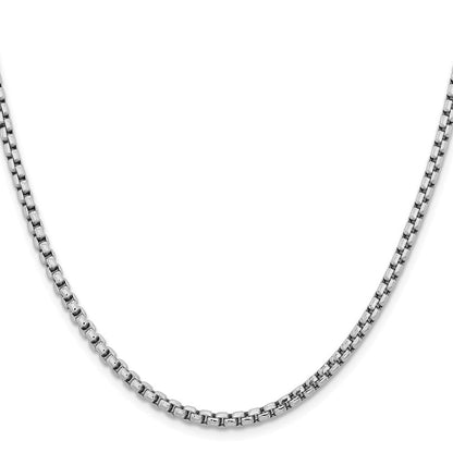 14K Weißgold 3.6mm Halbmassiv Rund Venezianer mit Karabinerverschluss Halskette