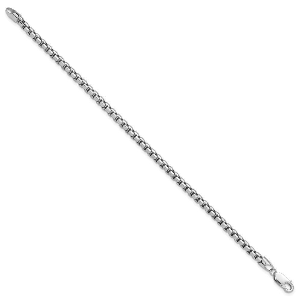 14K Weißgold 3.6mm Halbmassiv Rund Venezianer mit Karabinerverschluss Gliederarmband