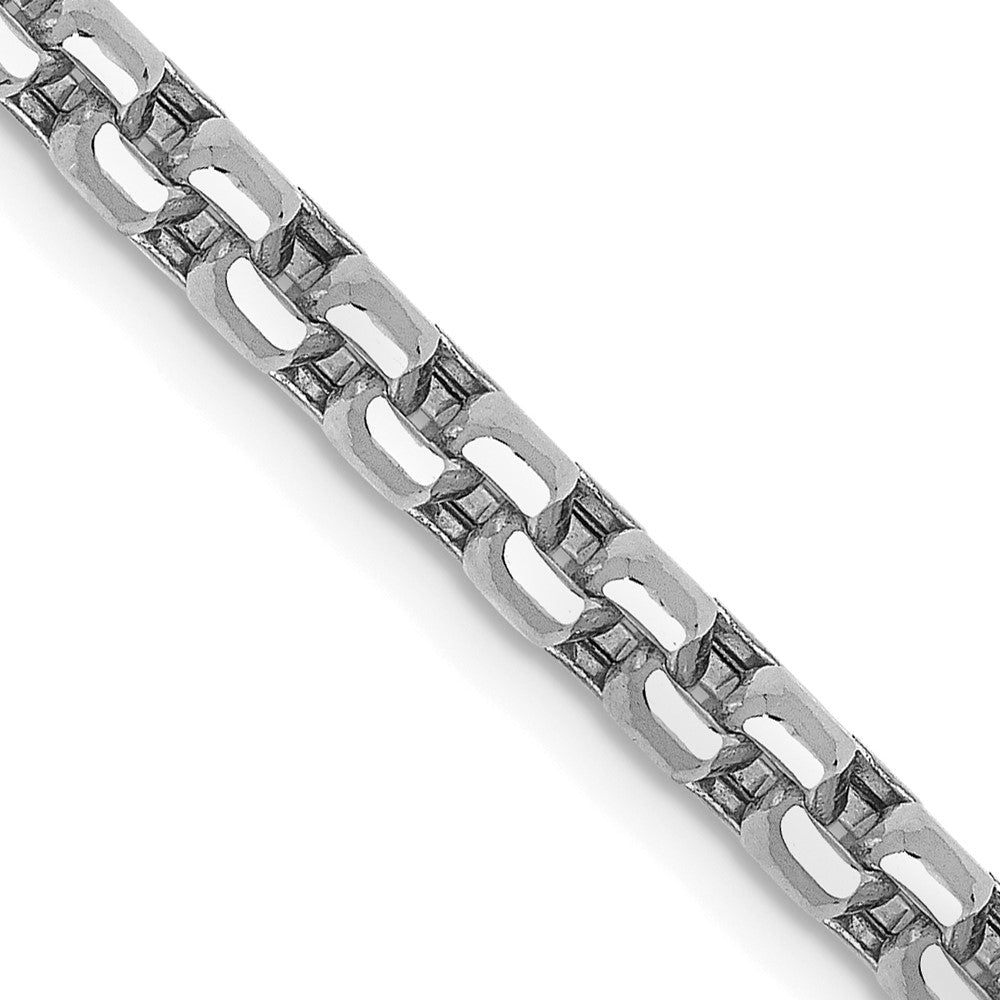 14K Weißgold 3.6mm Halbmassiv Rund Venezianer mit Karabinerverschluss Halskette