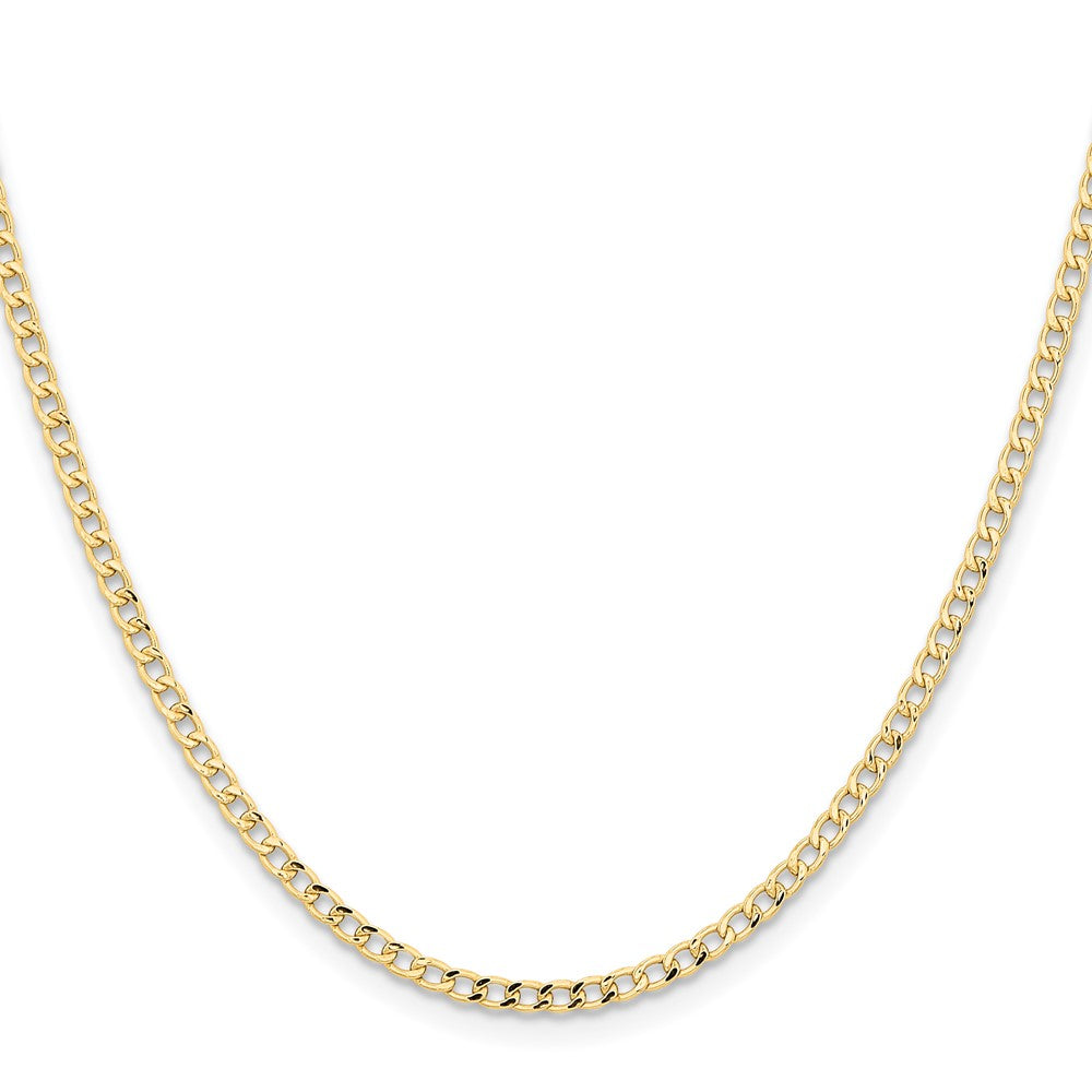 14K Gelbgold 2.85mm Halbmassiv Panzer mit Karabinerverschluss Halskette
