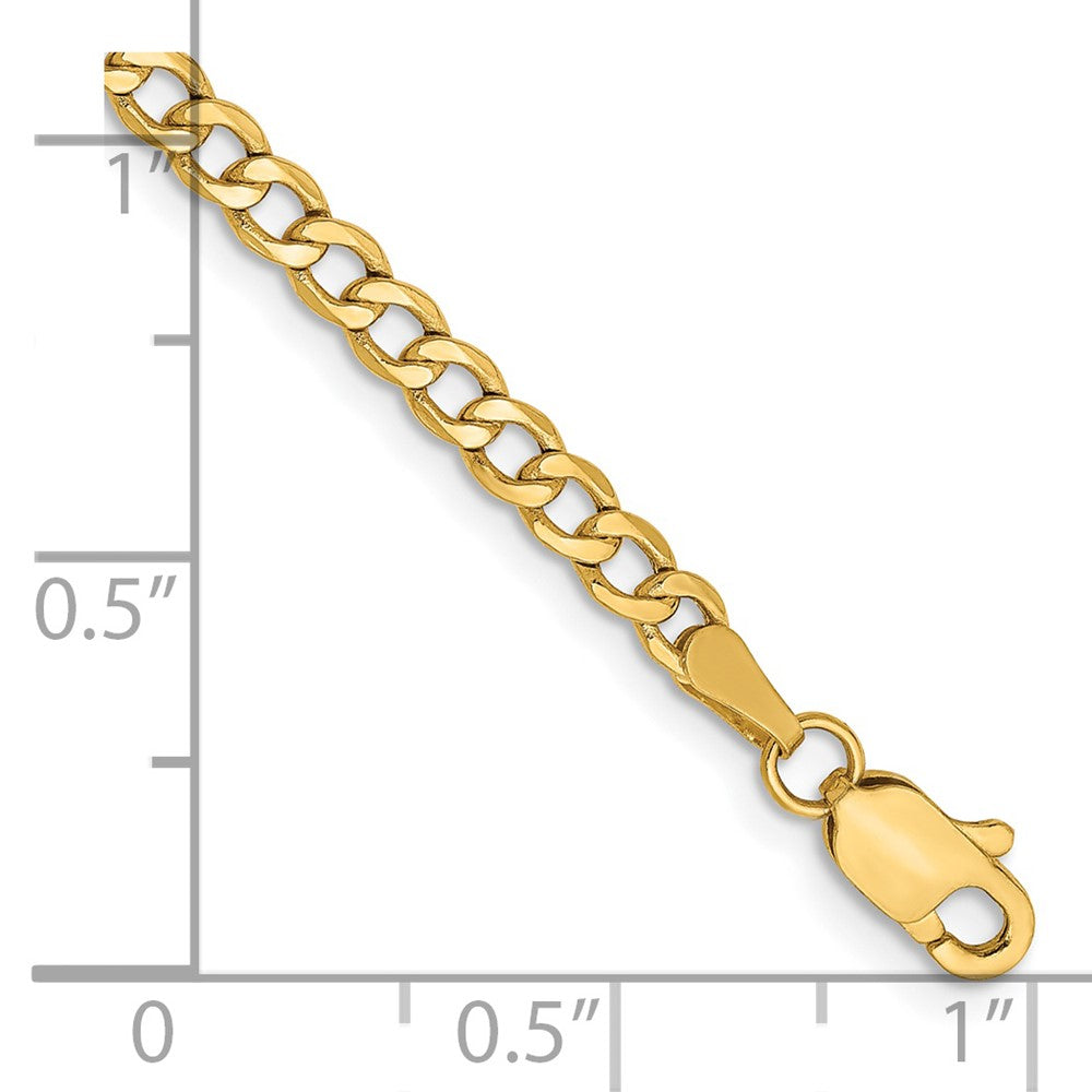 14K Gelbgold 2.85mm Halbmassiv Panzer mit Karabinerverschluss Kette Fußkettchen