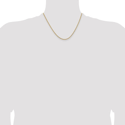 14K Gelbgold 1.85mm Halbmassiv Panzer mit Karabinerverschluss Halskette