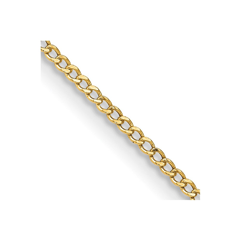 14K Gelbgold 1.85mm Halbmassiv Panzer mit Karabinerverschluss Halskette