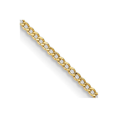14K Gelbgold 1.85mm Halbmassiv Panzer mit Karabinerverschluss Halskette
