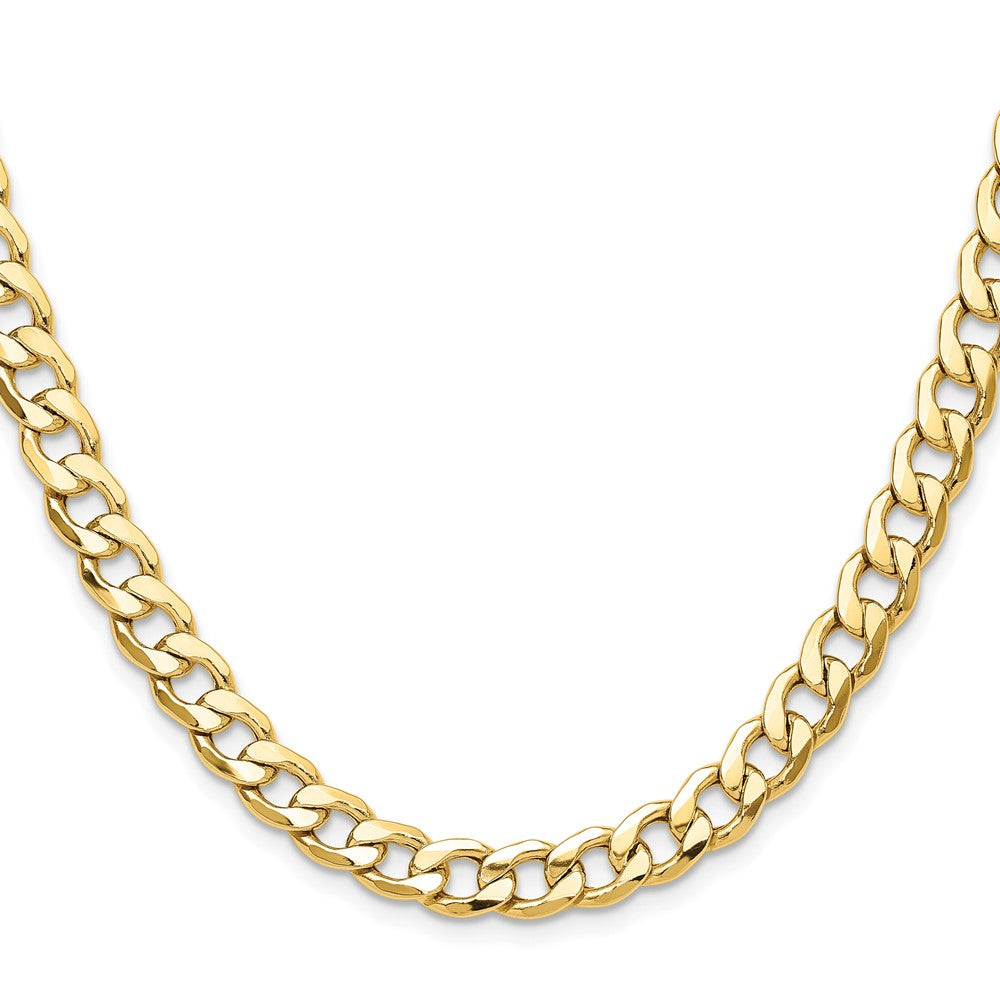14K Gelbgold 7.5mm Halbmassiv Panzer Halskette