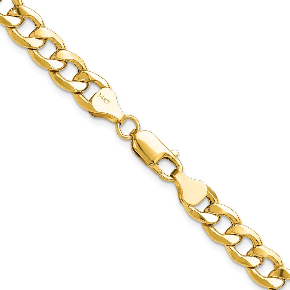 14K Gelbgold 7.5mm Halbmassiv Panzer Halskette