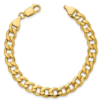 14K Gelbgold 7.5mm Halbmassiv Panzer Gliederarmband