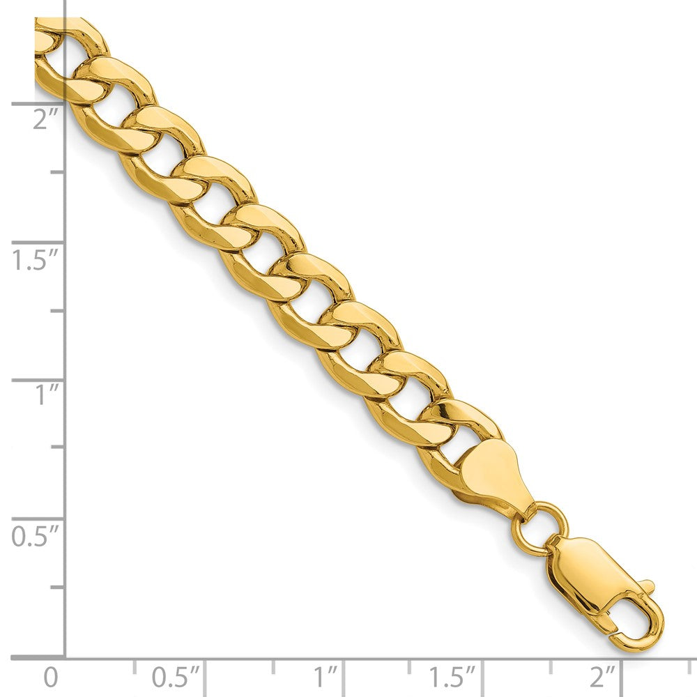 14K Gelbgold 7.5mm Halbmassiv Panzer Gliederarmband