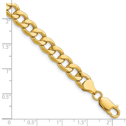 14K Gelbgold 7.5mm Halbmassiv Panzer Gliederarmband