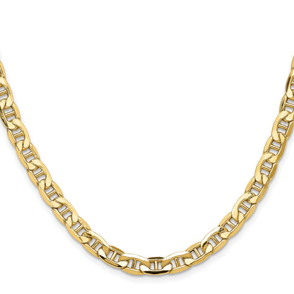 14K Gelbgold 6.25mm Halbmassiv Anker Halskette