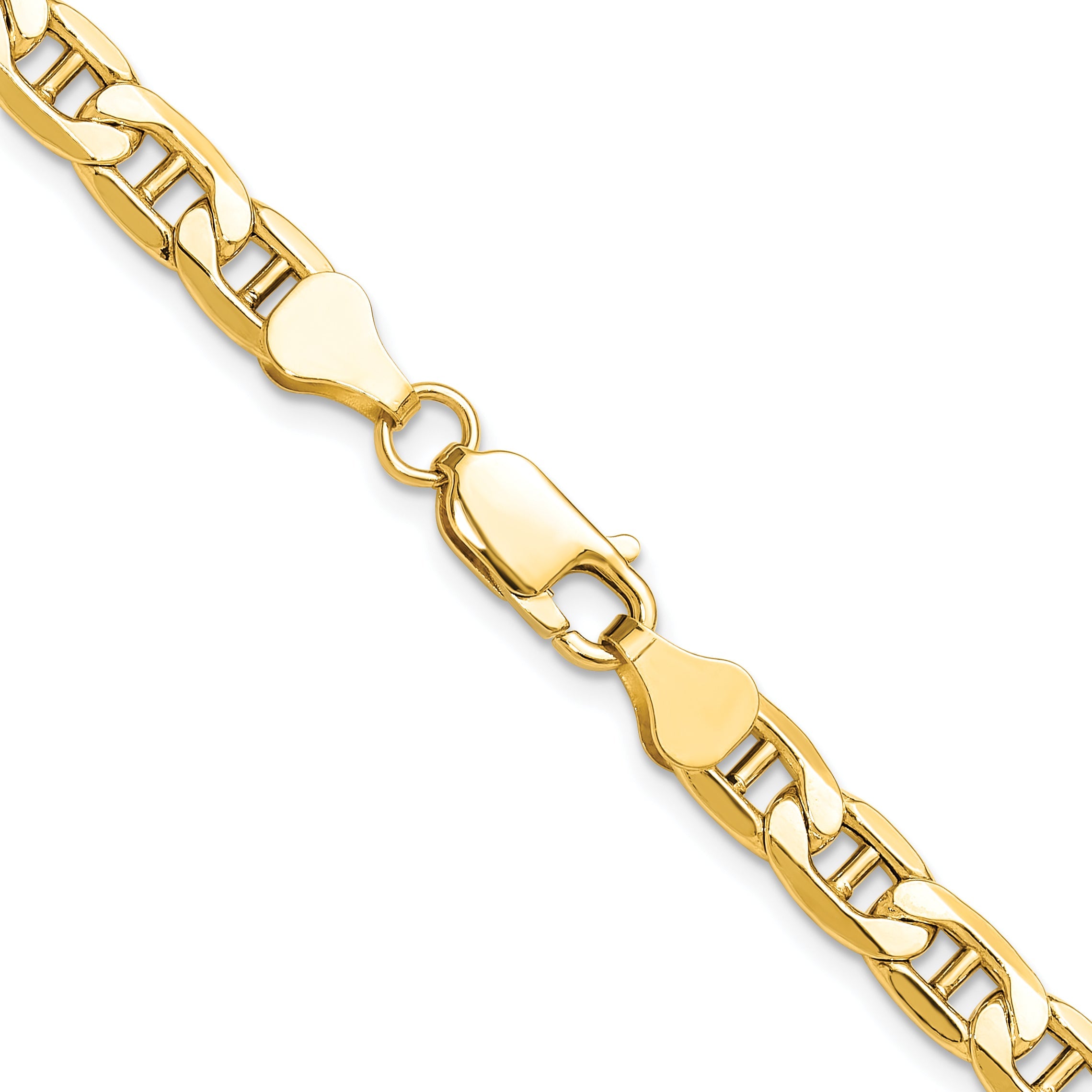 14K Gelbgold 6.25mm Halbmassiv Anker Halskette