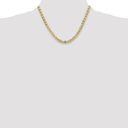 14K Gelbgold 6.25mm Halbmassiv Anker Halskette