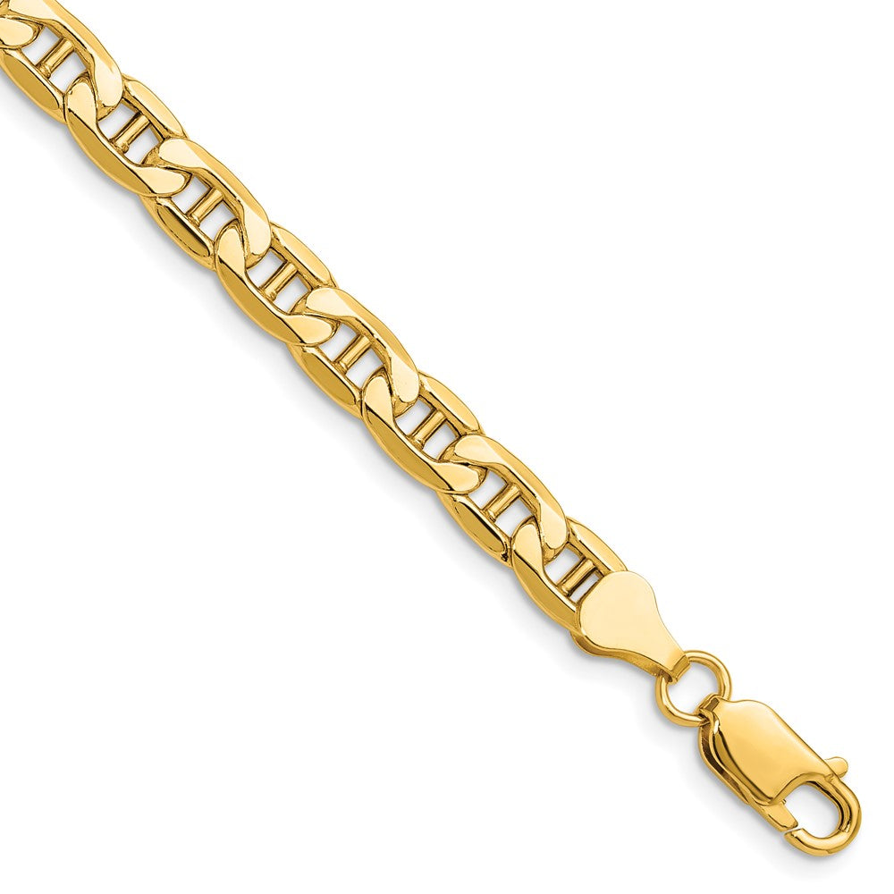 14K Gelbgold 6.25mm Halbmassiv Anker Gliederarmband