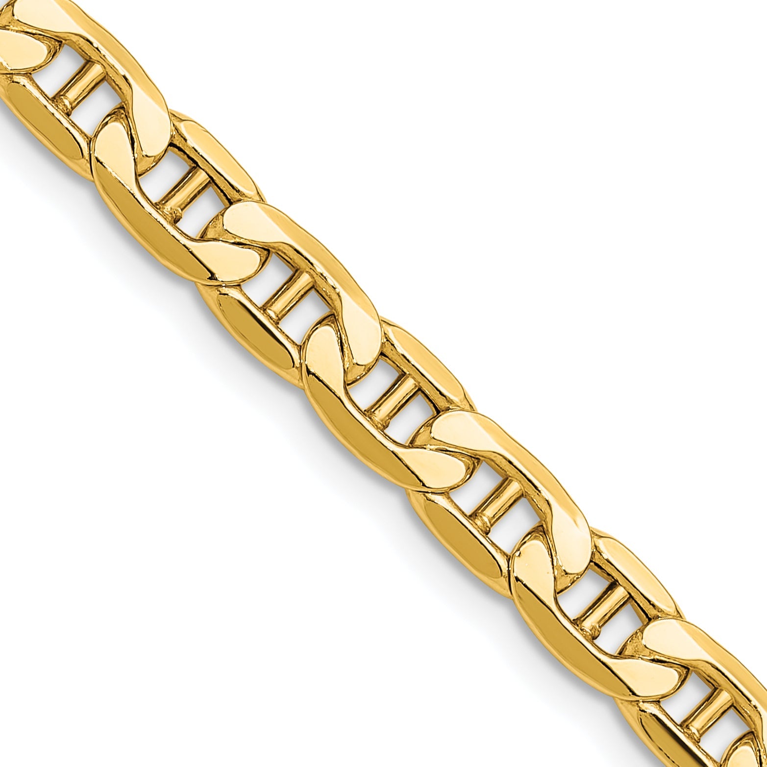 14K Gelbgold 6.25mm Halbmassiv Anker Halskette