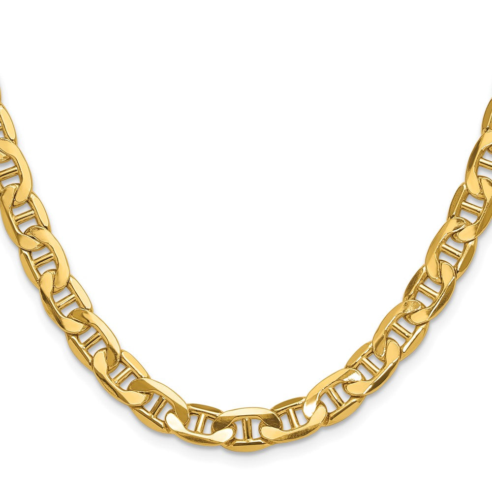 14K Gelbgold 7.0mm Halbmassiv Anker Halskette
