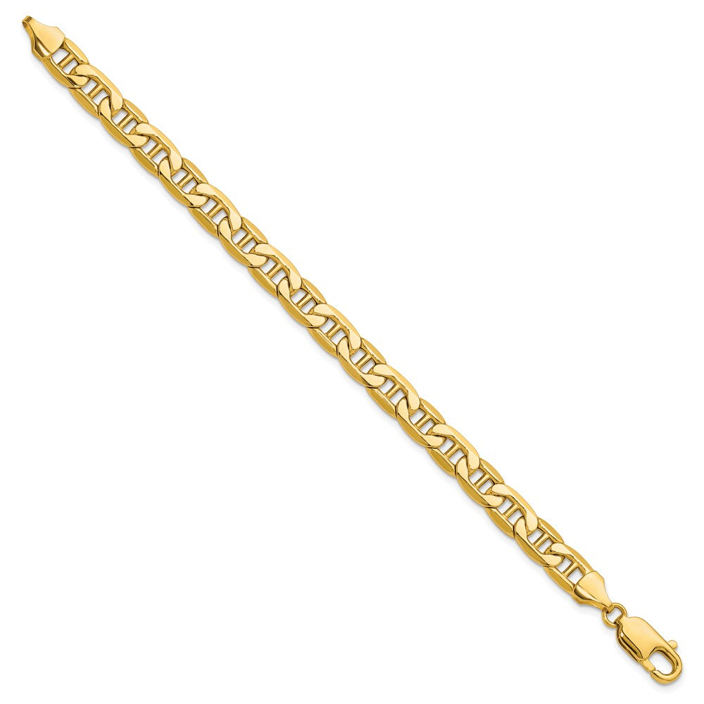 14K Gelbgold 7.0mm Halbmassiv Anker Gliederarmband