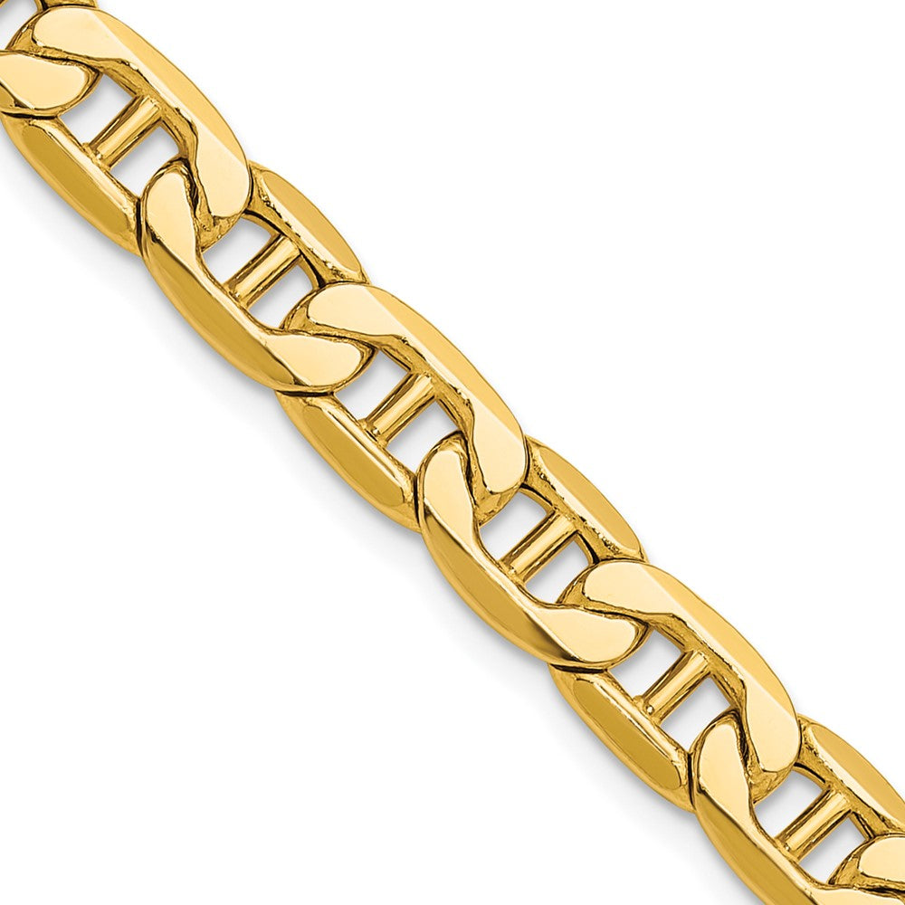 14K Gelbgold 7.0mm Halbmassiv Anker Halskette