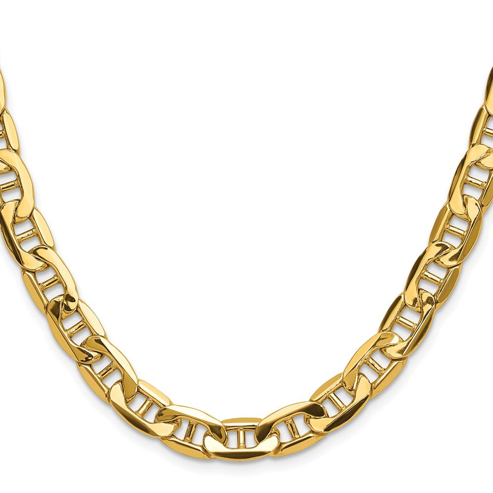 14K Gelbgold 8.25mm Halbmassiv Anker Halskette