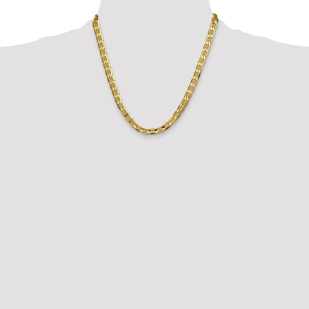 14K Gelbgold 8.25mm Halbmassiv Anker Halskette