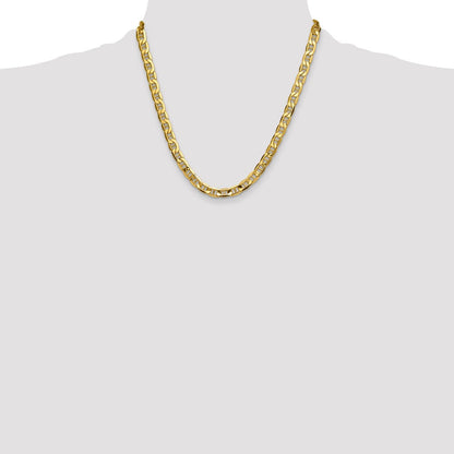 14K Gelbgold 8.25mm Halbmassiv Anker Halskette
